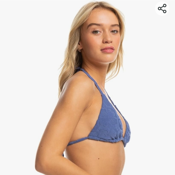 ROXY NEW Sun Click Terry Stretch Tiki Triangle Top - Picture 13 of 15